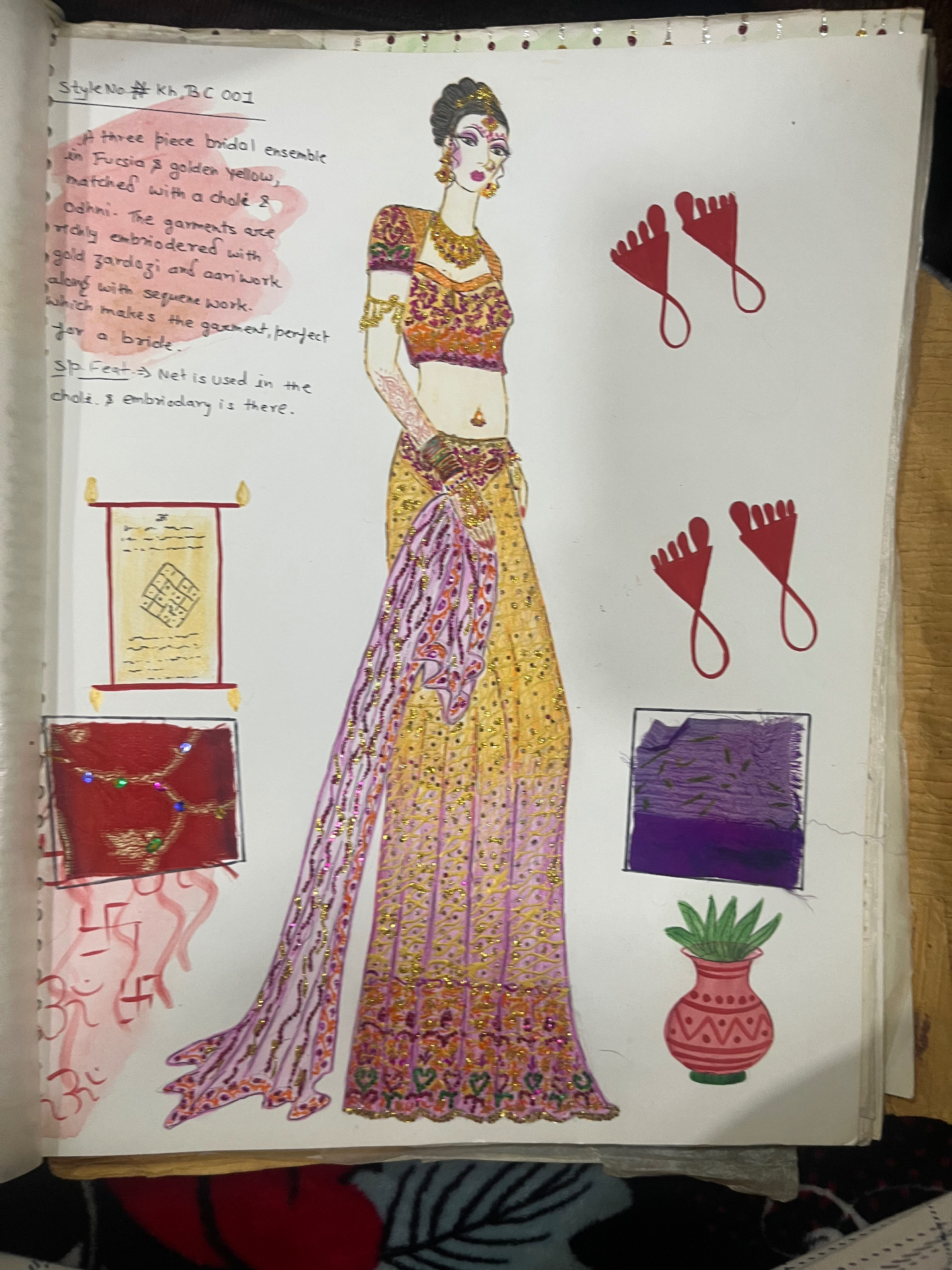Lipika Chadda bridal lehenga sketch